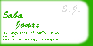 saba jonas business card